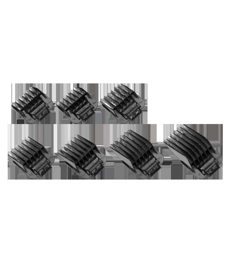Andis 7 piece Attachment Comb Guards For MASTER, Snap-On Blade Comb Set (#01380)