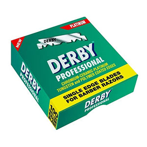 Derby Professional Stainless Steel Single Edge Razor Blades 100 Count Per Pack